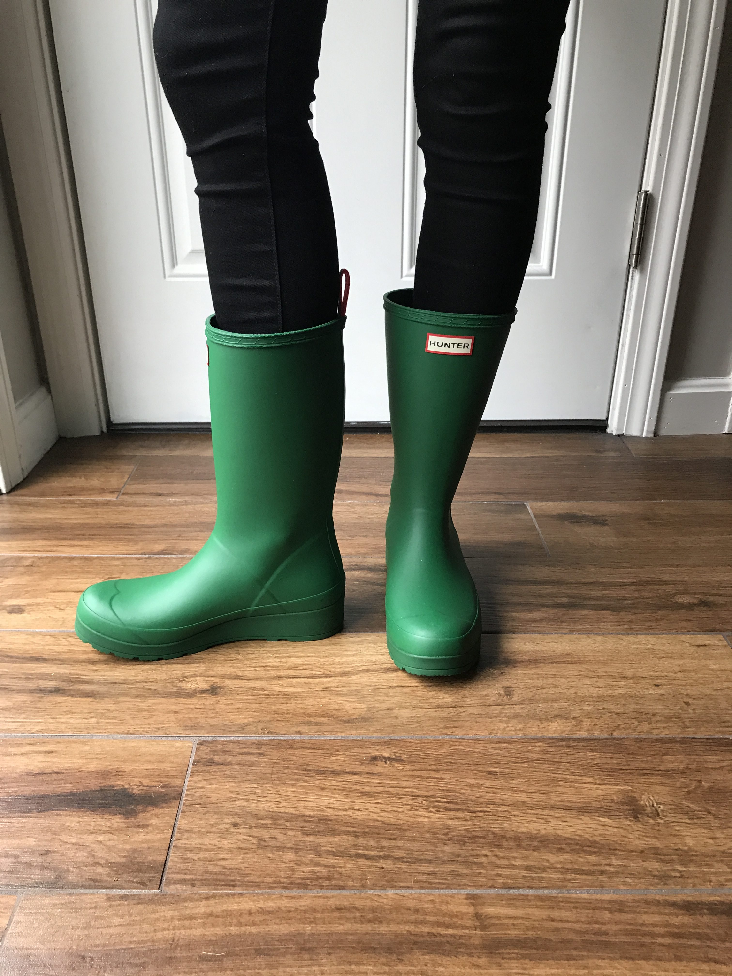 hunter rain boots green